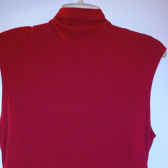 Red Mock Neck Blouse (short sleeve) NWOT - Picture 3 of 4